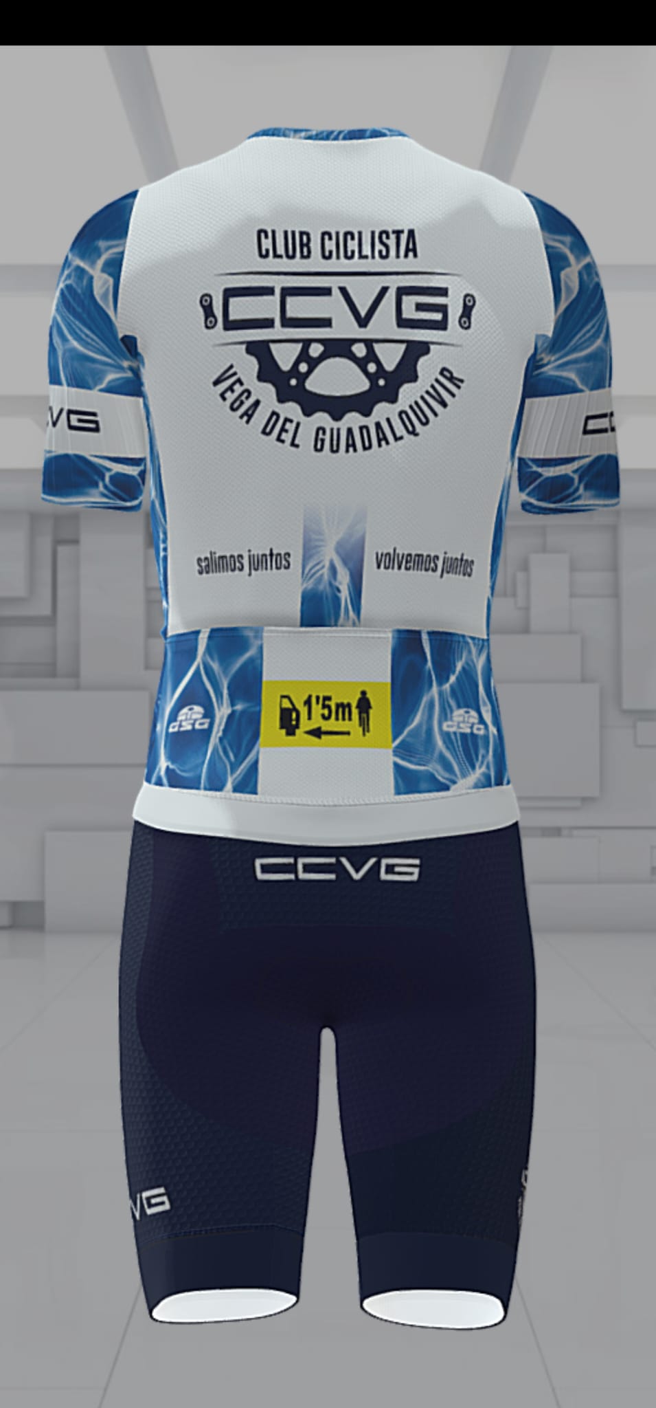 Equipación oficial CCVG, vista trasera